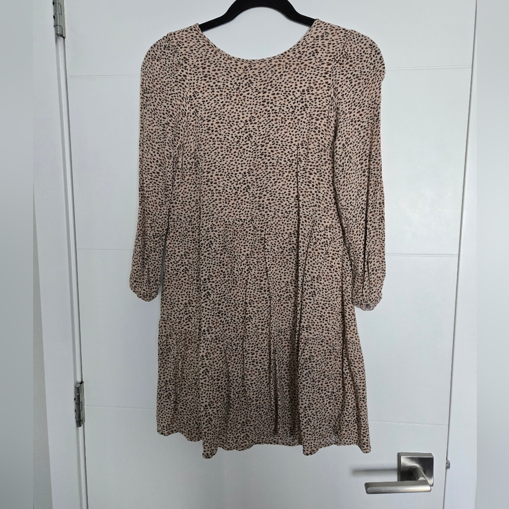 Abercrombie & Fitch Leopard Print Long Sleeve Dress